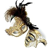 STORM BUY Couple Masquerade Masks Men Women Venetian Halloween Mardi Gras Cosplay Costume Ball Wedding Party Mask For Adult