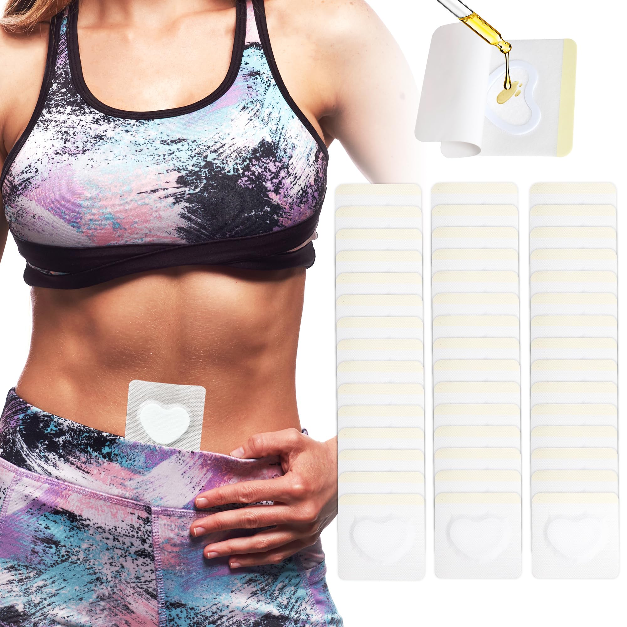 Photo 1 of 108pcs Castor Oil Patches for Belly Button, Castor Oil Pack Wrap for Belly Button, Self Adhesive Disposable Patch Cover