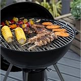 George Foreman Portable Charcoal BBQ Round Kettle 47.5 cm Grill with Wheel Stand view 3