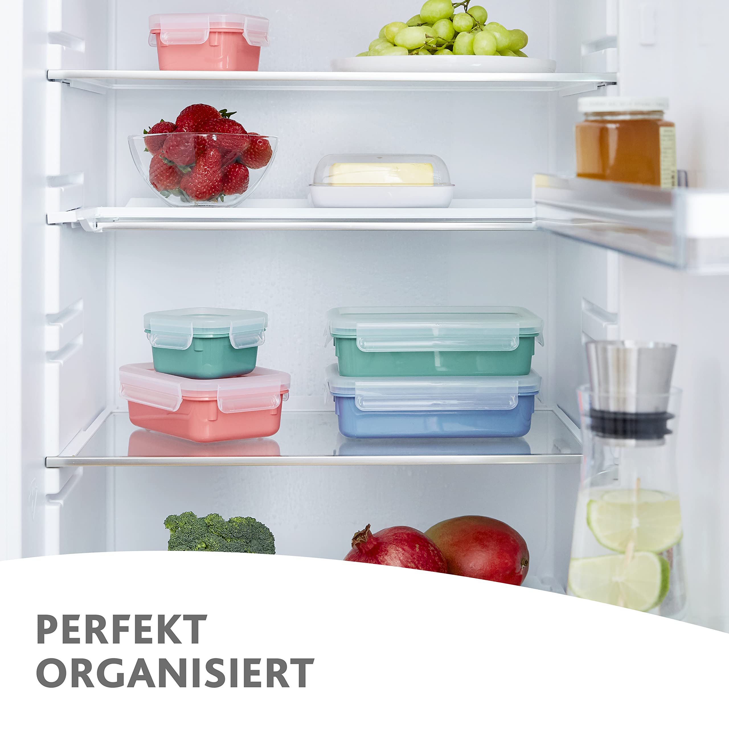 Emsa N10123 Clip & Close Color Edition Frischhaltedose | 0,55 Liter | 100% auslaufsicher/hygienisch | BPA-frei | spülmaschinen-, mikrowellen- und gefriergeeignet | Koralle 7