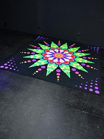 Psywork Schwarzlicht Teppich Fluo Dodekagramm Mandala 2x2m