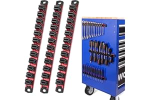 WORKPRO Magnetic Screwdriver Organizer and Wrench Organizer, Aluminum Rail Magnetic Tool Organizer, Tool Holder, Toolbox Organization, 36-Slot Screwdriver and Wrench Holder (Tools not Included)