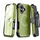M MYBAT PRO For iPhone 17 Case with Belt Clip Holster,Maverick Series Case For iPhone 17 [Compatible with Magsafe]w/Screen Protector,Anti-Drop,Shockproof,w/360°Rotating Kickstand,Heavy Duty Protection