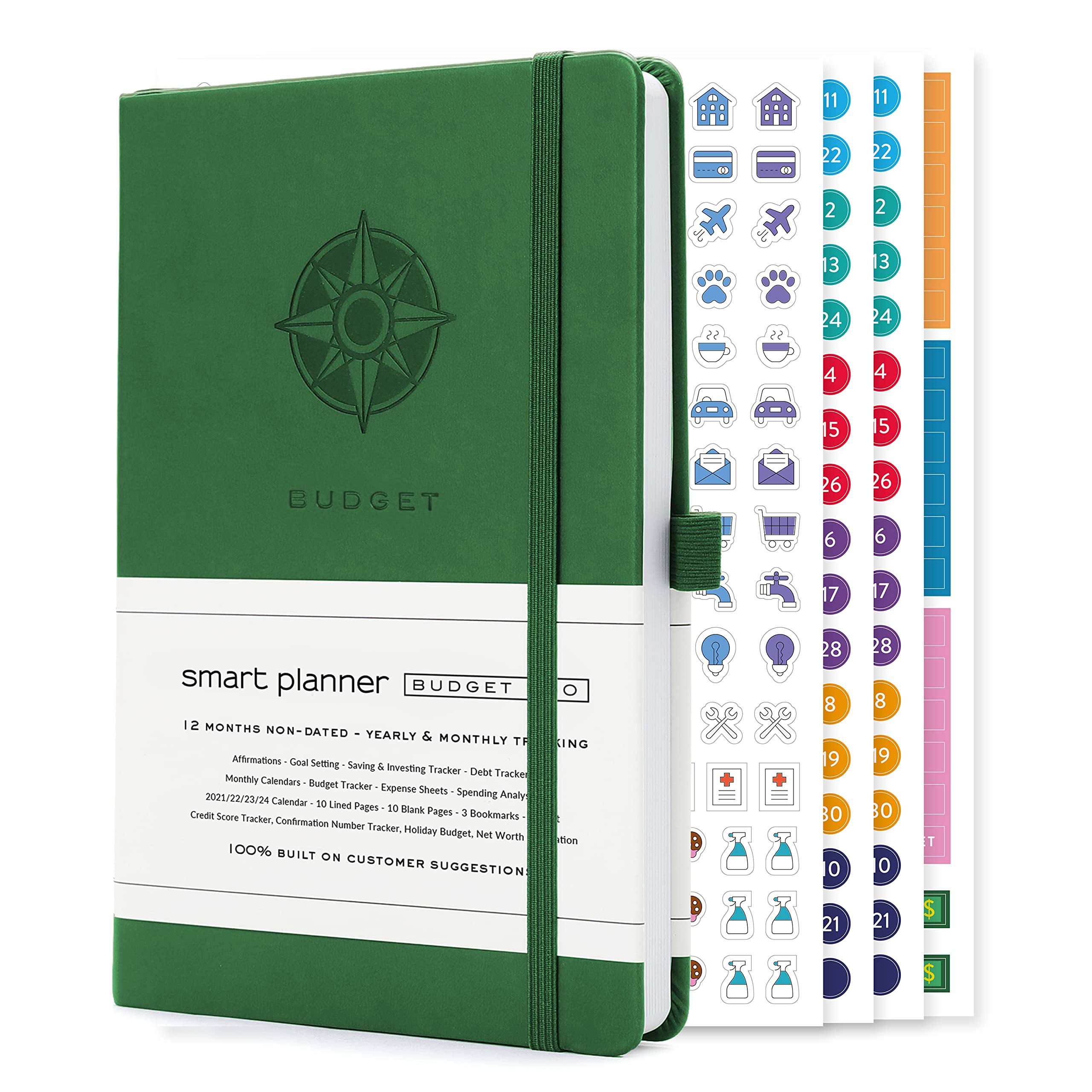 Smart Planner Budget Book – Undated Finance Planner – 8.6 x 5.7 inches (A5) – Monthly Calendars, Budget Tracker, Expense Sheets, Account Saving and Investing Trackers, Budget Book – Bill Organizer — image 1