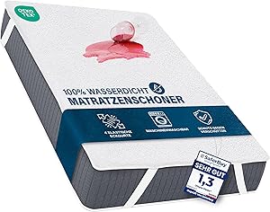 Utopia Bedding Matratzenschoner 90 x 200 cm Wasserdicht, Mit Elastisch Eckbändern, Oeko-TEX Zertifiziert Matratzenauflage Atmungsaktive, Matratzenschutz Weiß