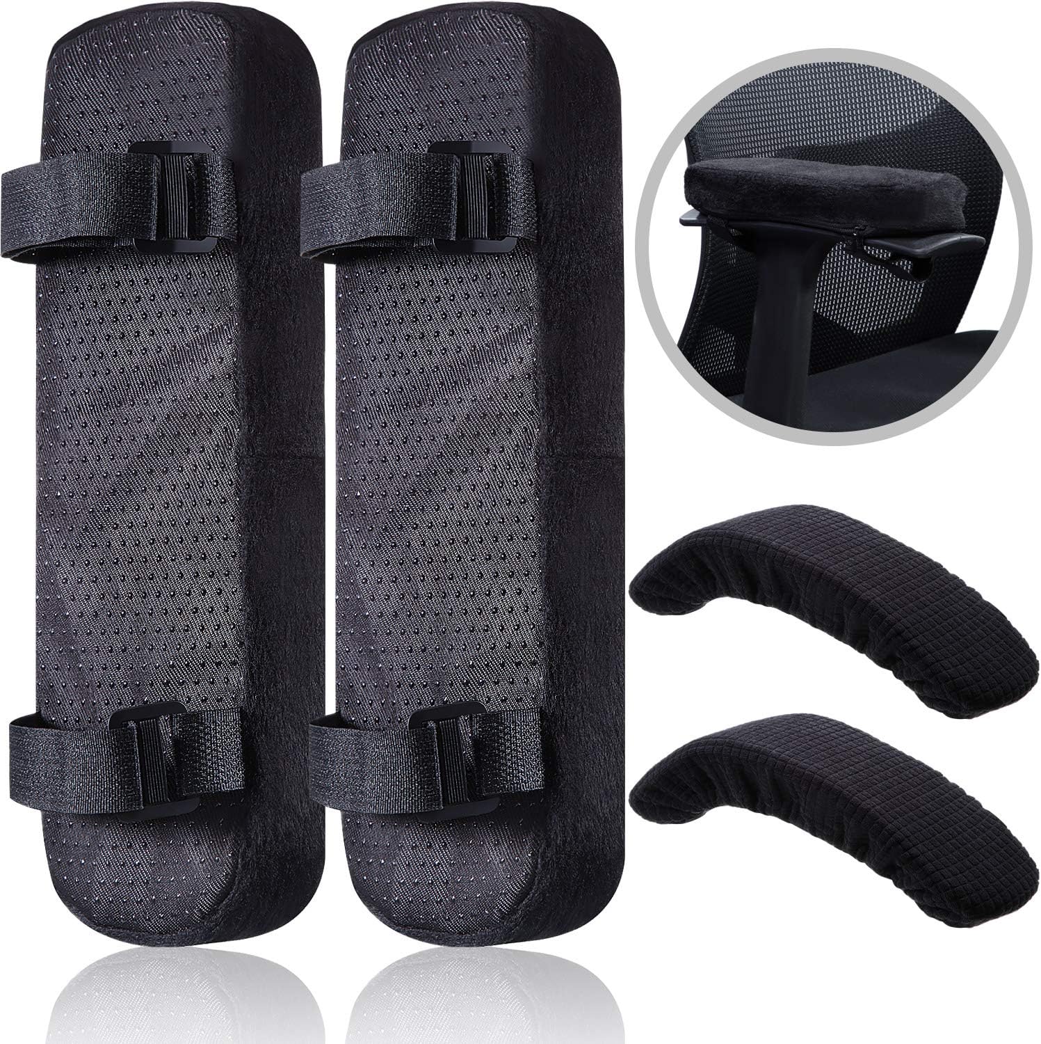 Chair Armrest Pads Set Include 2 Foam Chair Arm Rest Cover