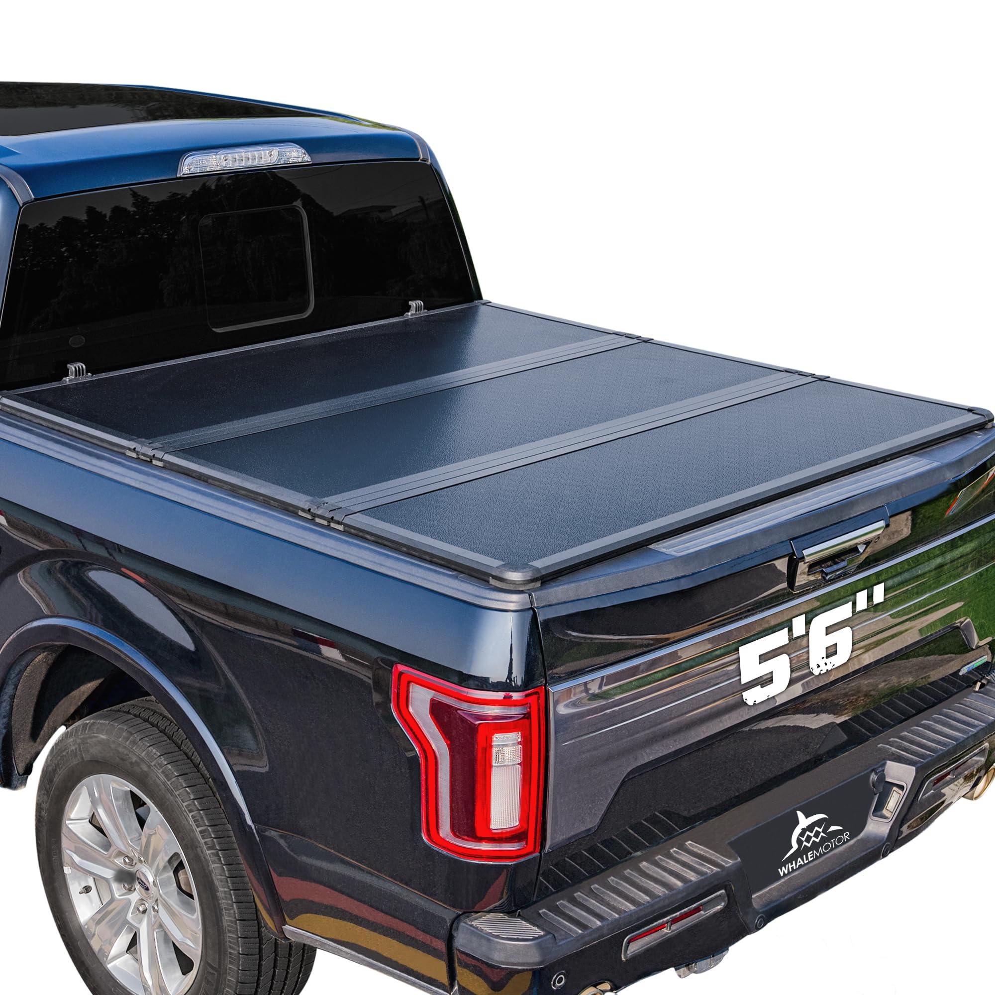 Photo 1 of Hard Folding Truck Bed Tonneau Cover Compatiable with Ford F150 F-150 2015 2016 2017 2018 2019 2020 2021 2022 2023 2024 5.5 FT Short Box, Tri Fold Style