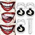 UOUYOO Vampire Teeth Vampire Fangs Vampire Fangs Fake Fangs for Cosplay Party Props Halloween Party Fangs Favors White Horror False Teeth Favors Masquerade Accessories Gift, 17mm,15mm,13mm