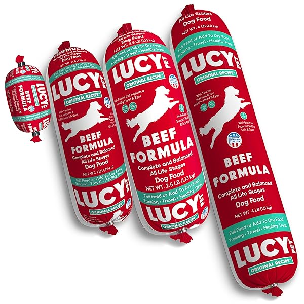 LUCY PET PRODUCTS BEEF FORMULA DOG FOOD ROLL 4 LB, (100600047)