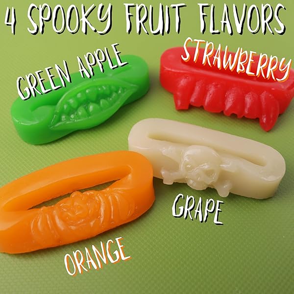 HALLOWEEN GUMMY CANDY BANDS TRICK OR TREAT PASS OUT TREATS, 18 PACK, INDIVIDUALLY WRAPPED, ASSORTED FLAVORS