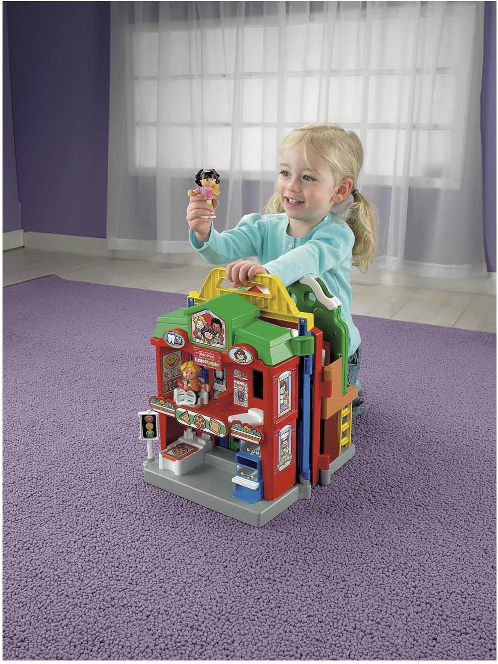 Amazon Com Fisher Price World Of Little People Learn About Town Toys Games