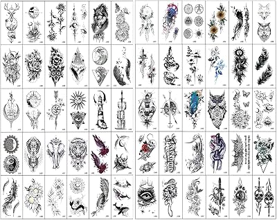 luoshaPUCY 60 Sheets Tiny Waterproof Temporary Tattoos for Men Women Arm Neck