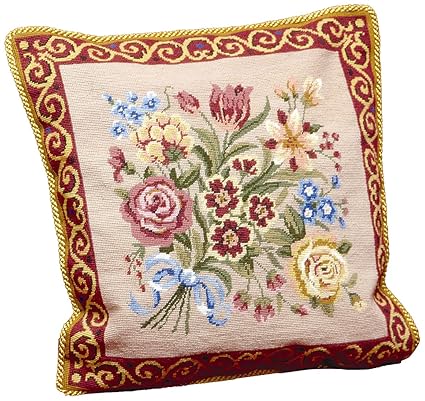 Amazon Com Victorian Bouquet Cushion Needlepoint Pillow Kit