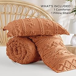 Bedsure Tufted Boho Comforter Set Twin Size