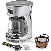 Mr. Coffee Easy Measure 12 Cup Programmable Maker with Gold Tone Reusable Filter, Silver/Chrome