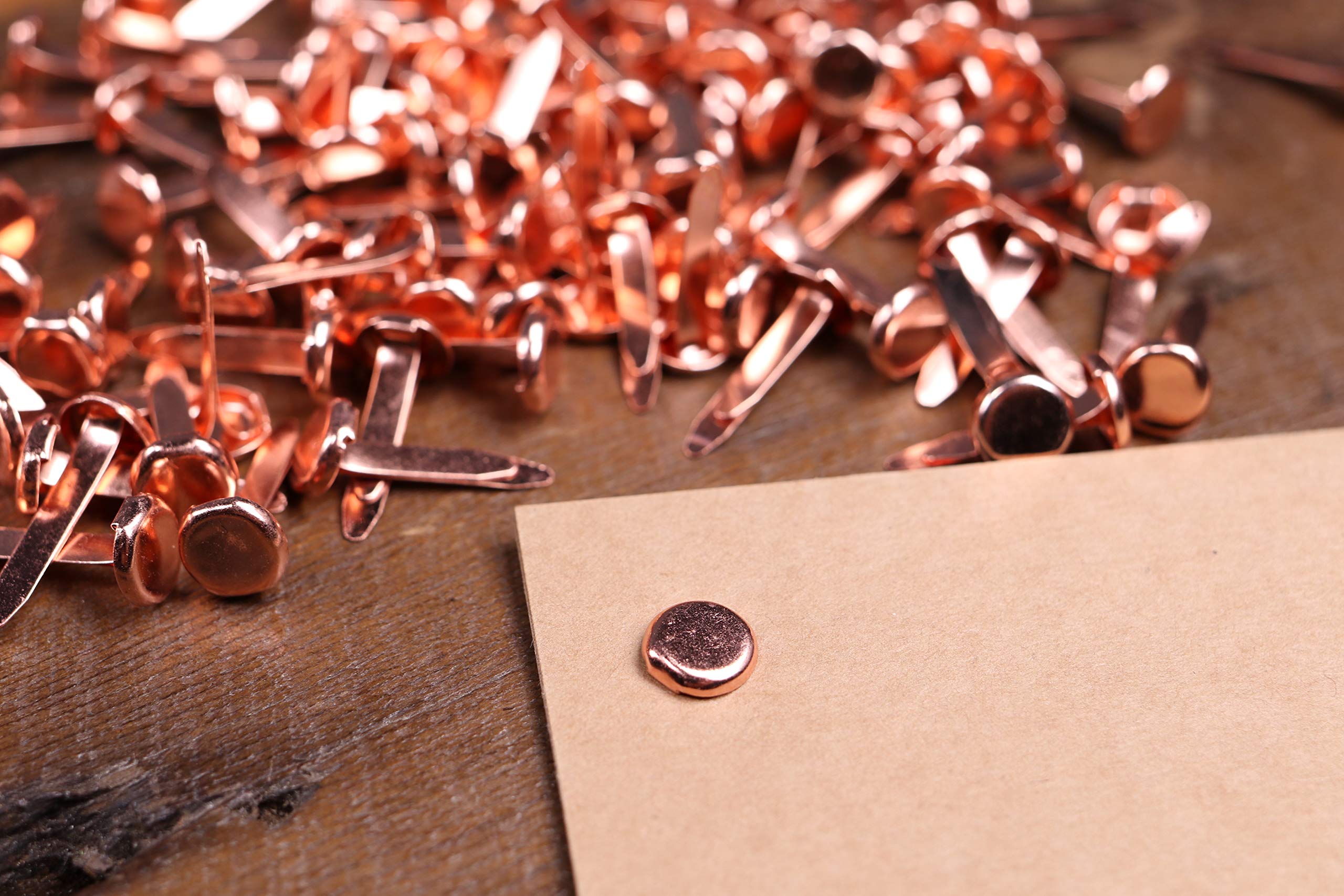 redchocol8® 100 x Copper Paper Fasteners Rose Gold Split Pins Binding Office Craft 19mm