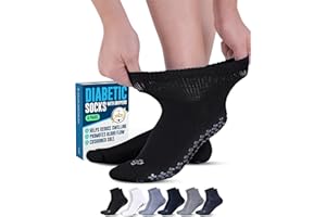 Doctor's Select Thin Knit Diabetic Grip Socks 1/4 Height - 6-Pack