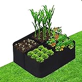 CJGQ Fabric Raised Garden Beds Outdoor, 2X2 Ft 4 Grids Plant Grow Bags,Vegetables Planter Raised Bed for Growing Potatoes Flowers, Square Plant Growing Container Bags for Outdoor Indoor