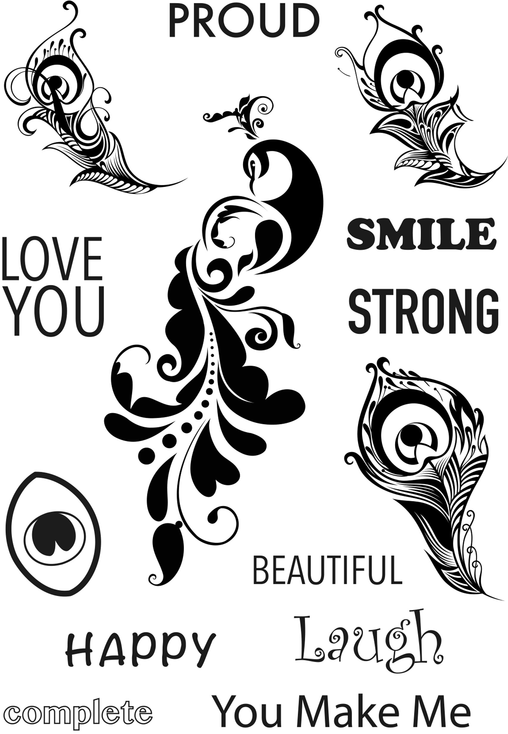 Dali Art You Make Me Peacock Swirl Clear Stamp