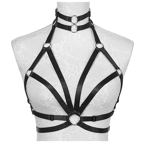 ThreeCat Women Elastic Sexy Harness Bra Body Cage Bra Gothic Lingerie Strappy Bra