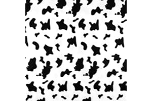 Barcelonetta | Fleece Fabric | 2 Yards | 72"X60" Inch | Polar Fleece | Soft, Anti-Pill | Throw, Blanket, Poncho, Pillow Cover, PJ Pants, Booties, Eye Mask (Cow B&W, 2 Yards)