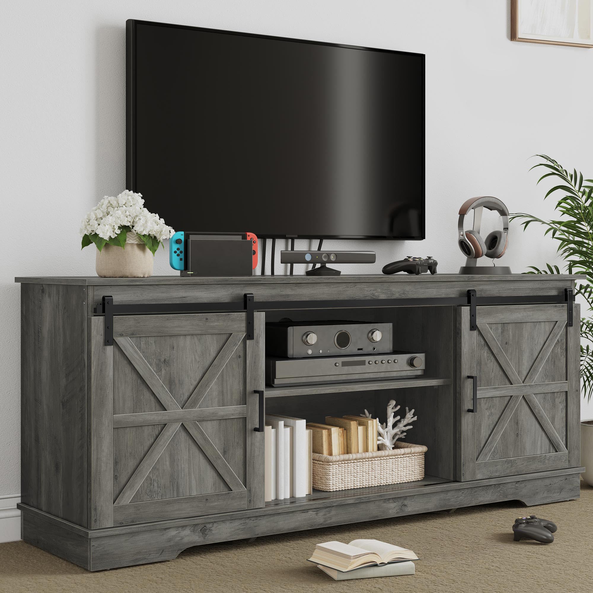 YITAHOME Farmhouse TV Stand for 65/60/55