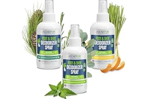 Rocket Pure Natural Shoe Deodorizer Spray & Foot Spray - Shoe Spray Deodorizer, Foot Spray Odor Eliminator Spray, Shoe Odor Eliminator, Foot Deodorant, Foot Odor Shoe Freshener (3-Pack)