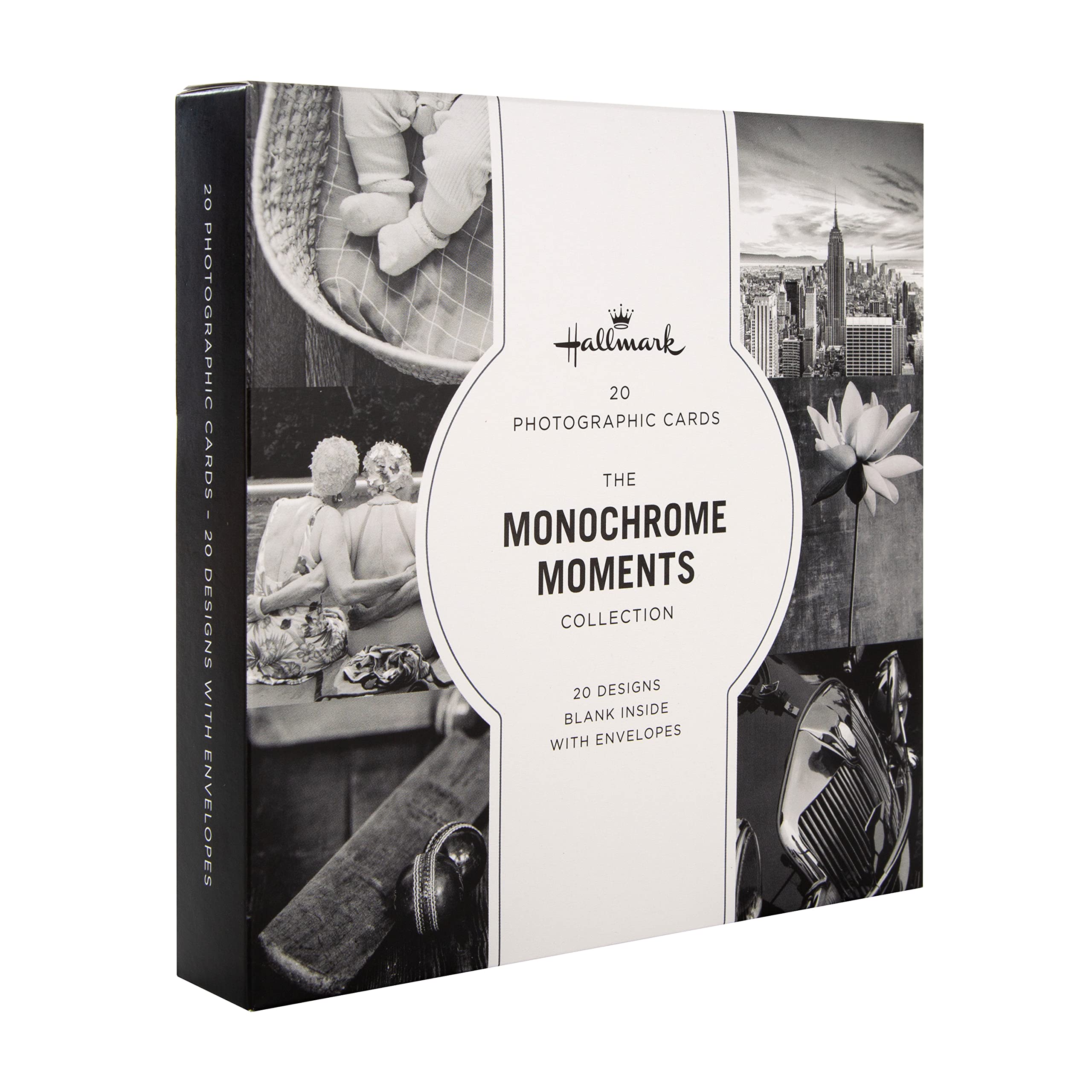 Hallmark Gallery Blank Cards - Multipack of 20 in 20 Monochrome Photographic Designs