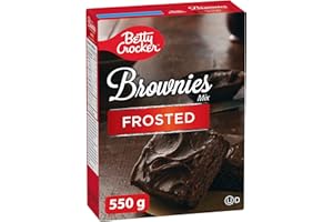 BETTY CROCKER Frosted Chocolate Fudge Brownies Mix with Creamy Deluxe Frosting, 550 Grams Package of Brownies Mix, Baking Mix