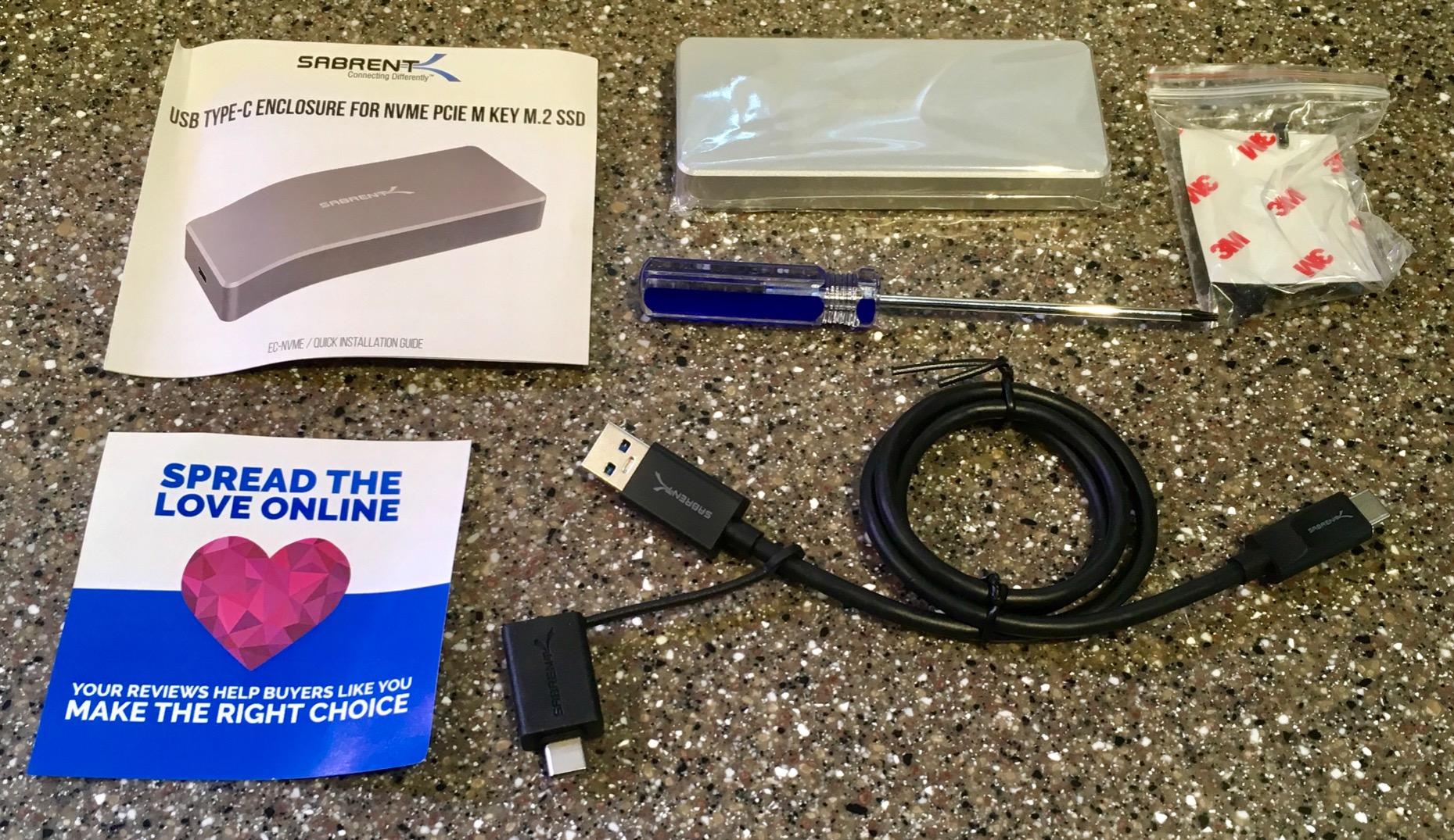 USB Type-C Aluminum Enclosure for NVMe SSD Sabrent