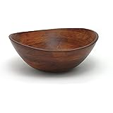 Lipper International Cherry Finished Wavy Rim Serving Bowl for Fruits or Salads, Matte, Large, 13" x 12.5" x 5", Single Bowl