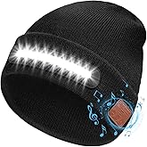 Hinshark Valentines Day Gifts for Him, Bluetooth Beanie Hat with Lights, Unisex LED Bluetooth Beanie Gifts for Men and Women