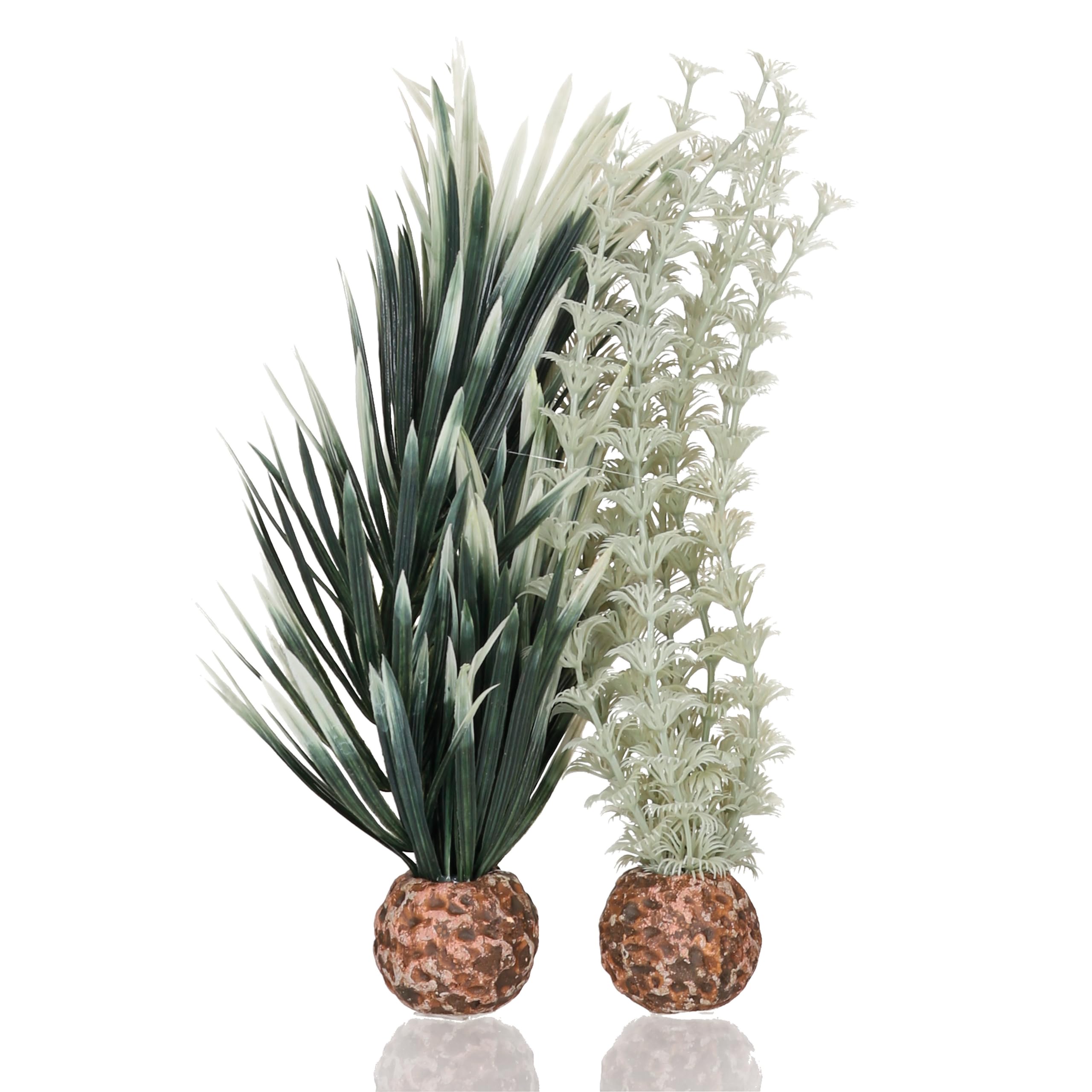 biOrb Fish Tank Decoration, Aquatic Ambulia Plant With Weighted Ball (Small Grey/Green Aquarium Plant), Artificial Fish Tank Plants To Add Colour, Natural-Looking Aquarium Decor For Scenic Background