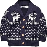 ZOEREA Toddler Unisex Baby Button-up Cotton Coat Deer Christmas Cardigan Sweater
