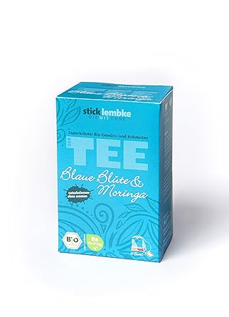 Superkräuter Bio Kräuter- und Gewürztee - Blaue Blüte & Moringa, 18 x 2 g, Bio