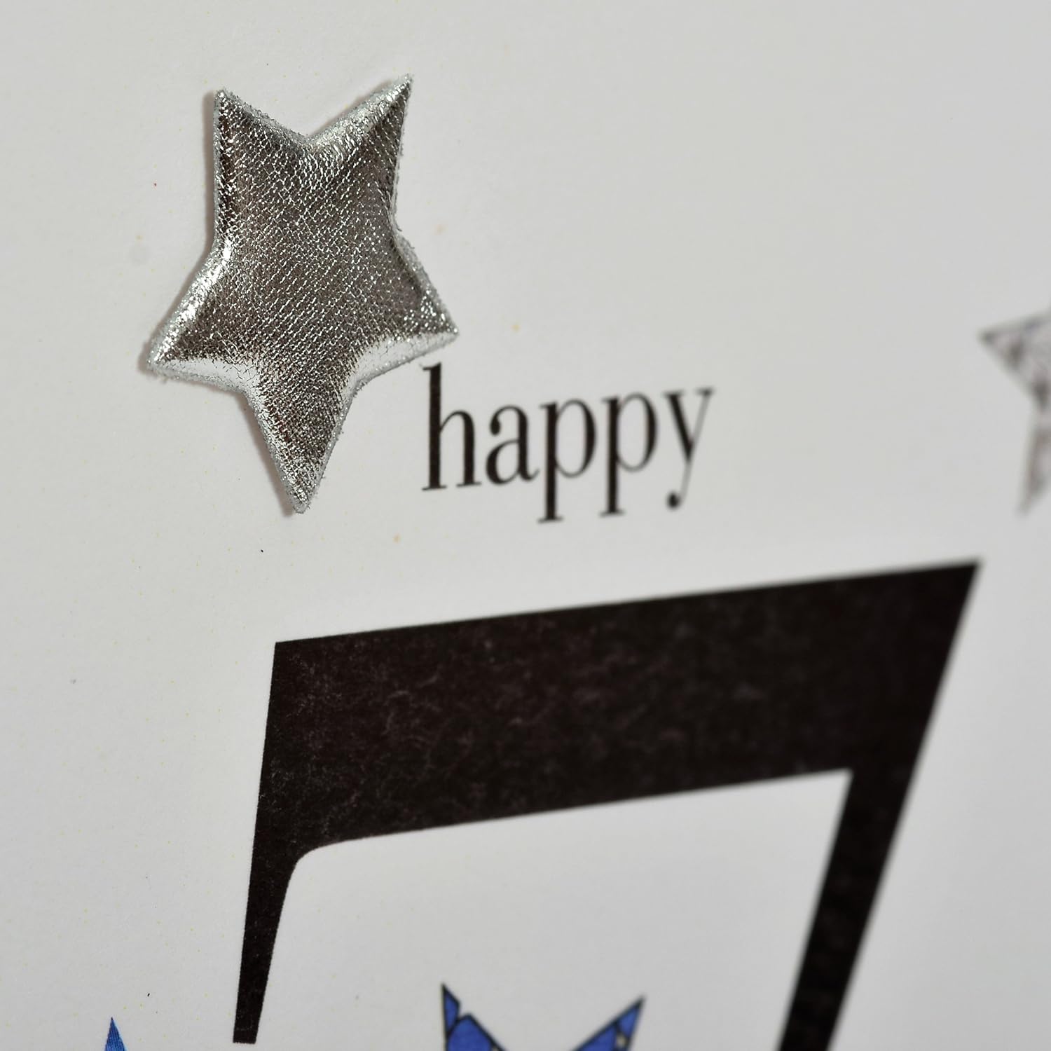 Claire Giles Greeting Cards, Happy 75th Birthday Card, Blue Stars design Age 75 Birthday Greeting Card, Embellished with a padded star - Image 5