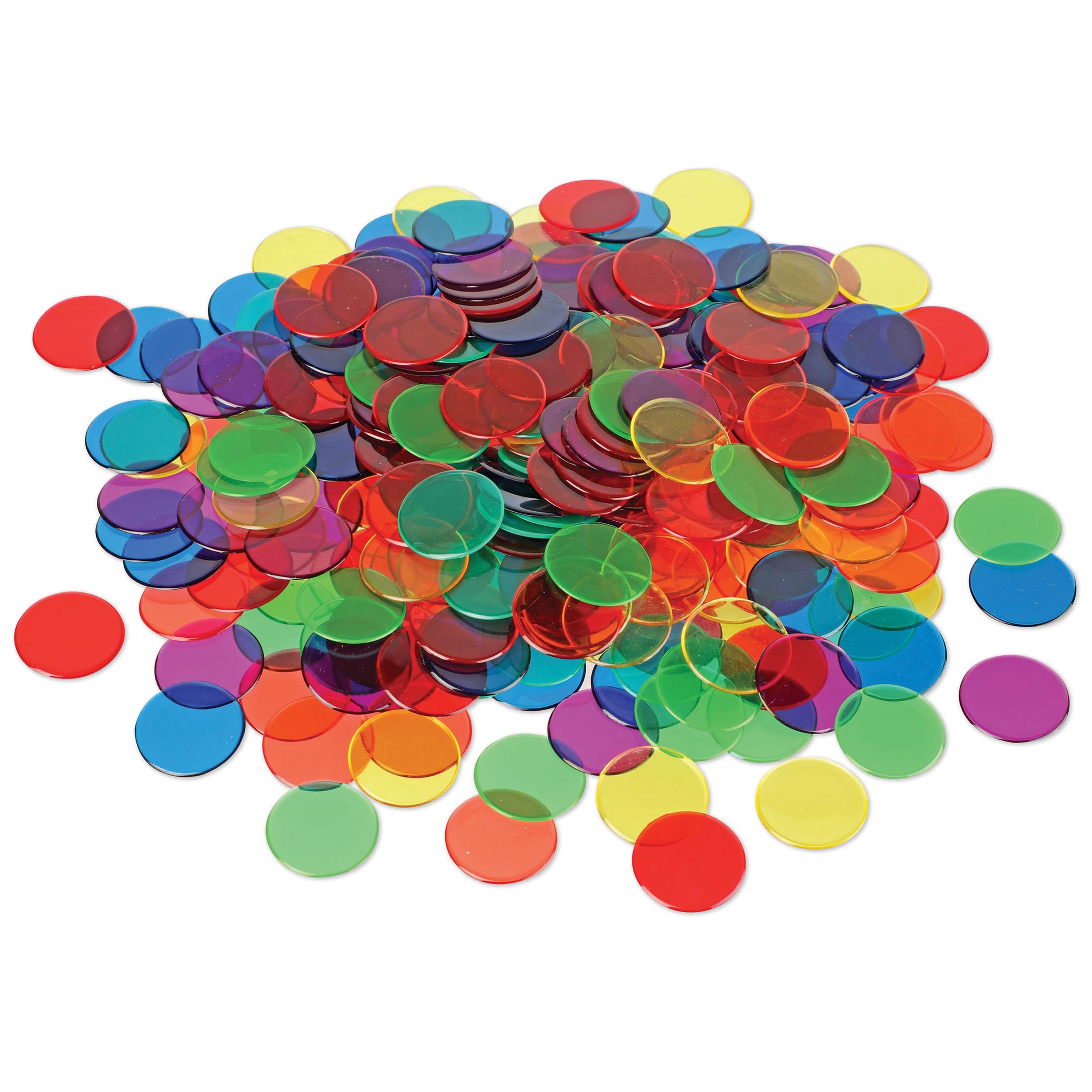 Learning Resources Transparent Colour Counting Chips, Ages 5+, 250 Pieces, Maths Counters for Kids, Develops Numeracy Skills, Bingo and Classroom Game