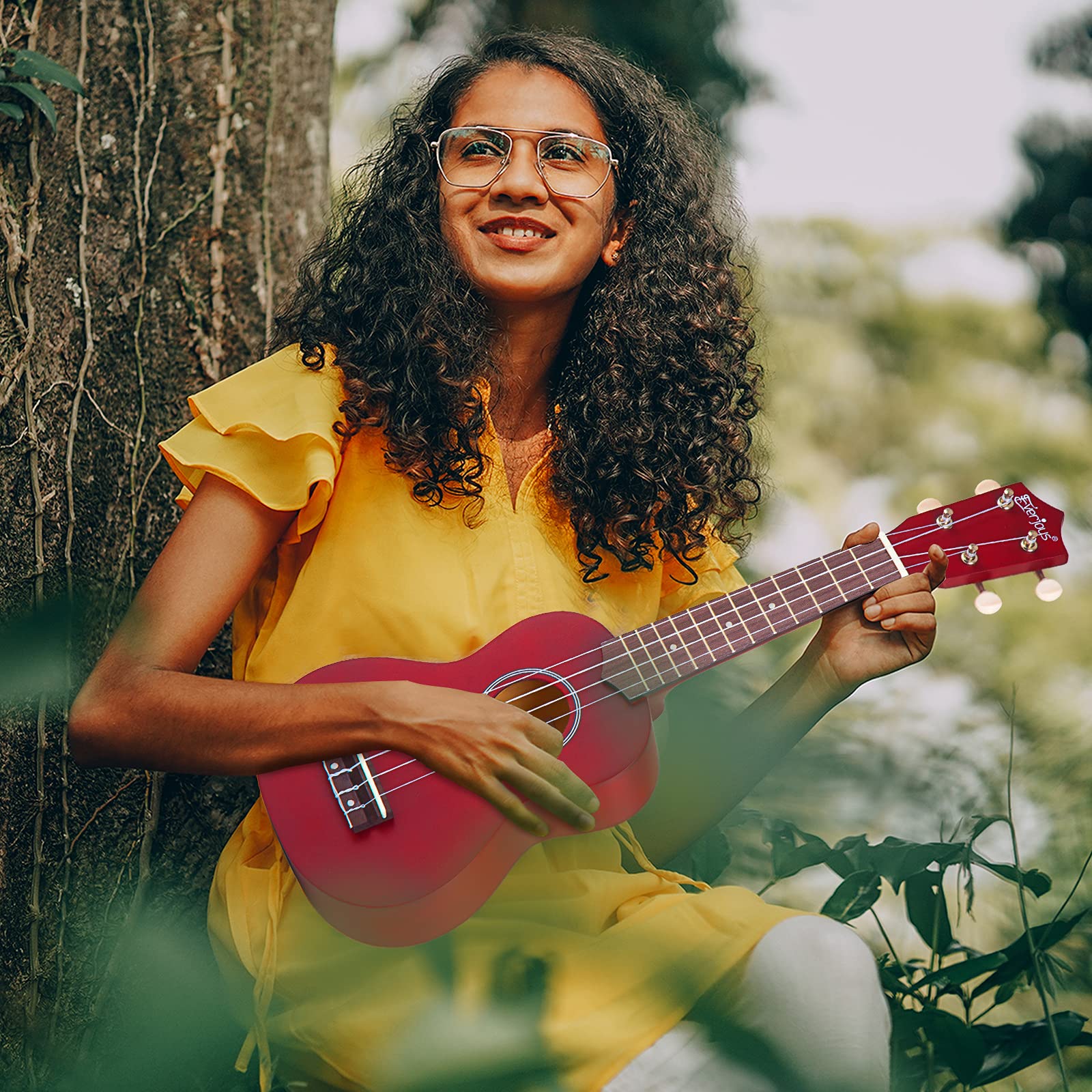 Everjoys Soprano Ukulele Beginner Pack21 Inch w/Free Online Lesson Gig