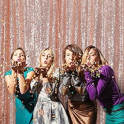 SquarePie Sequin Backdrop 8FT x 8FT Rose Gold