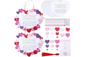 Syhood 24 Set Valentine Craft Kit for Kids Jesus Heart Wreath Sunday School Vbs Religious Crafts DIY Christian Bible Hanging Craft Kit for Kids Children Church School Home Activities