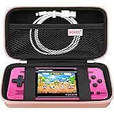 BOVKE Carrying Case for WELLST·G Handheld Game for Kids -Preloaded 220 Retro Video Games, Mini Arcade Electronic Toy for Boys Girls Portable Storage Organizer, Extra Mesh Pocket fits Cable, Rosegold