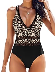 AI'MAGE Women One Piece Swimsuit Sexy V Neck