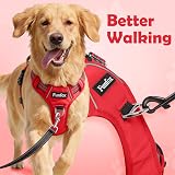 Funfox Dog Harness Large Size No Pull Front Clip Reflective Red L view 3