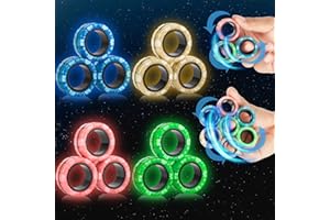 YISHIDANY Magnetic Rings Finger Fidget Toys Set, 12Pcs Glow in The Dark Magnets Rings for Training Relieves Autism Anxiety, Magical Fingears Rings for ADHD, Great Idea Gift for Adults Teens Kids
