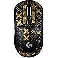 Mouse Grip Tape Full Coverage for Logitech G PRO X Superlight 1&2 Self-Adhesive PreCut Sweat-Resistant Professional Mice Upgrade Kit (Black Gold Printsteam_Lizard, for G PRO X Superlight 1&2)