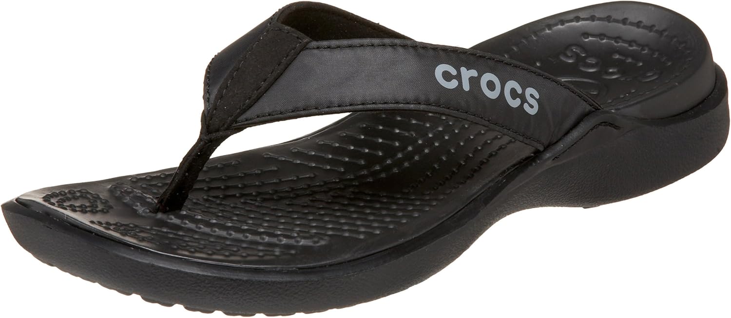 Amazon.com | Crocs Crete Flip Flop, Black/Black, 10 M | Sandals