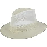 Dorfman Pacific Men's Garment Washed Twill Safari Hat with Mesh Sides