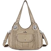 Angel Kiss Purses and Handbags for Women Washed Vegan Leather Crossbody Hobo Satchel Shoulder Tote Purse