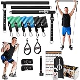 Upgraded Pilates Bar Kit – 39” Adjustable Exercise Equipment for Men, Women with 6X 20, 30, 40 lbs Resistance Bands with Adju