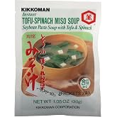 Kikkoman Tof u and Spinach Instant Miso Soup, 1.05-Ounce (Pack of 12)